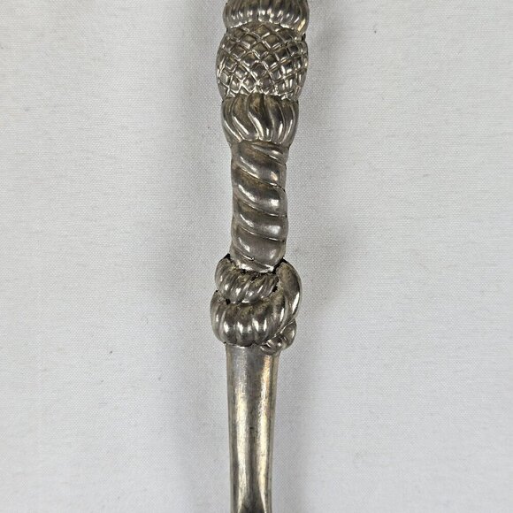 Vintage Silea Silver Plate Salad Servers Tassel Look Handles Heavy Weight - Picture 7 of 9